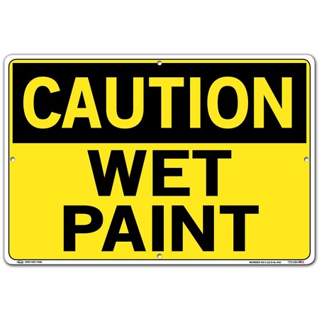 Vestil Sign, Caution, 18.5x12.5", Aluminum, .040, SI-C-22-D-AL-040 SI-C-22-D-AL-040